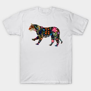 Abstract Floral Tiger Silhouette T-Shirt